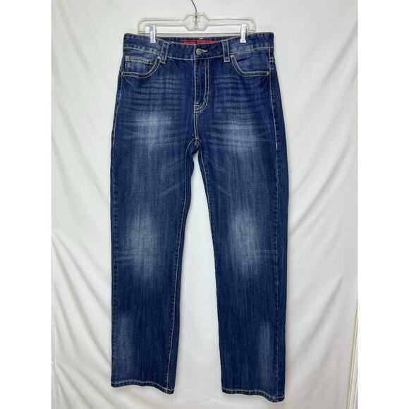 Rock & Roll Cowboy Mens 36x36 Blue Double Barrel Straight Relaxed Fit Denim Jean - Picture 1 of 8